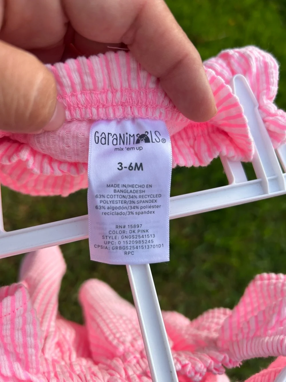 Pink Seersucker Baby Top and bottom  - 3-6M